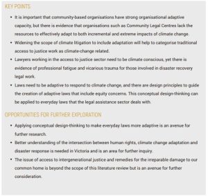 Climate change impacts on access to justice